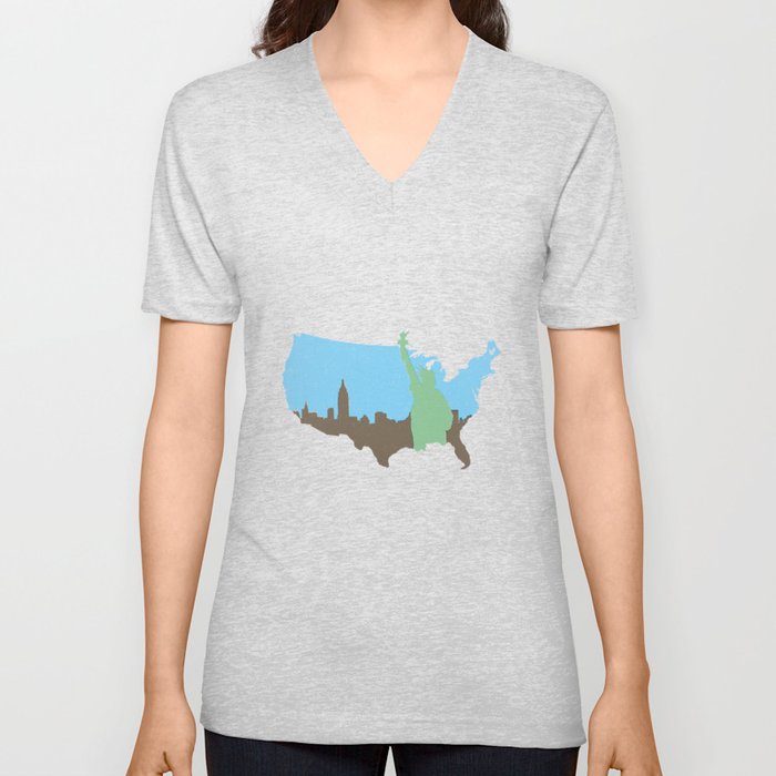 New York City - United States V Neck T Shirt