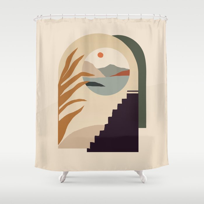 Modern minimalist abstract illustration Shower Curtain
