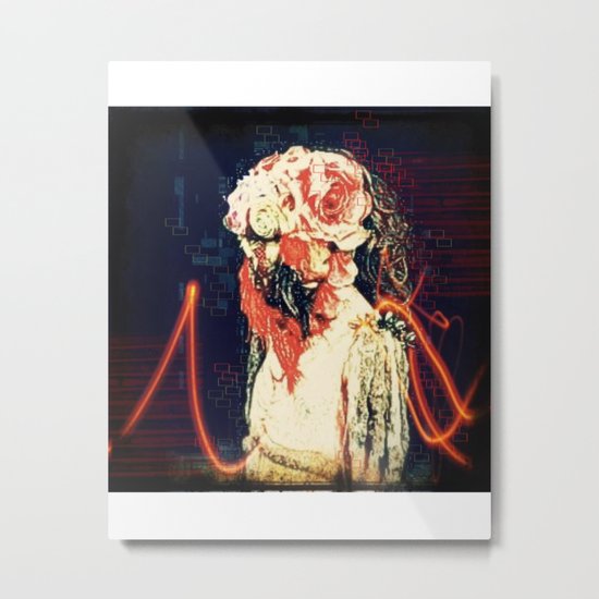 blood face flower face Metal Print