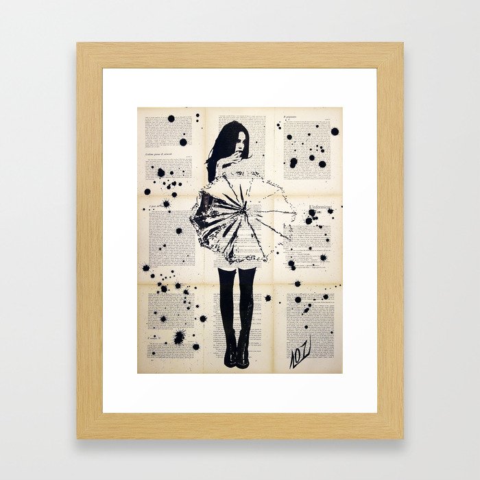 Nothing underneath the shade - Ink painting Framed Art Print