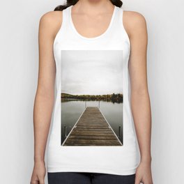 PHOTO - OF - EMPTY - WOODEN - DOCK - OVER - TRANQUIL - LAKE - PHOTOGRAPHY Tank Top