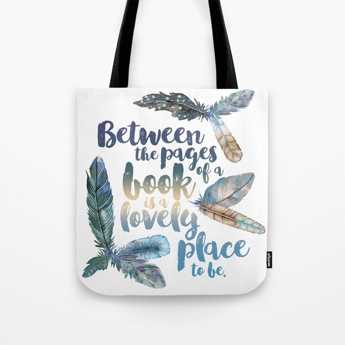 Between the Pages - Feathery White Tote Bag