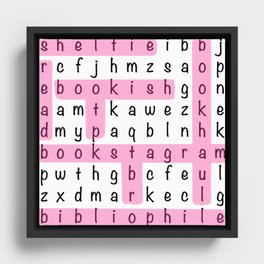 Bookstagram Word Search - Pink Framed Canvas