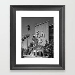 Beverly Hills Hotel, California black and white photograph / black and white photography Framed Art Print
