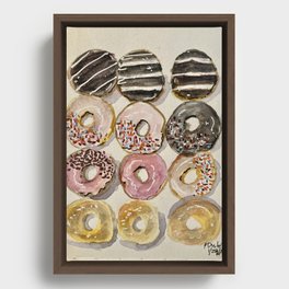 Donuts II - watercolor Framed Canvas