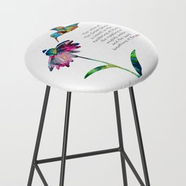 Colorful Floral Hummingbird Art - Flowers Breath Bar Stool