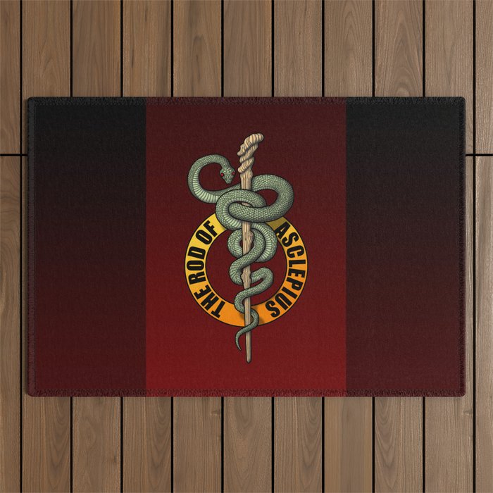 Rod of Asclepius Outdoor Rug