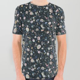 Pebbles terrazzo Black All Over Graphic Tee