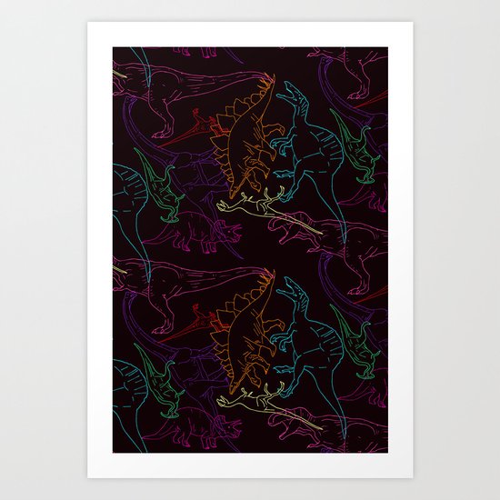 Psychedelic Dino Art Print