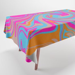 Pink, blue and orange swirl Tablecloth