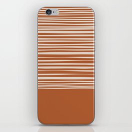 Natural Stripes Modern Minimalist Colour Block Pattern in Clay and Putty iPhone Skin