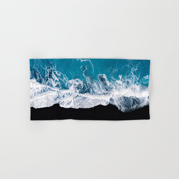 Minimalism Is Waves In Iceland  – Landscape Photography Hand & Bath Towel