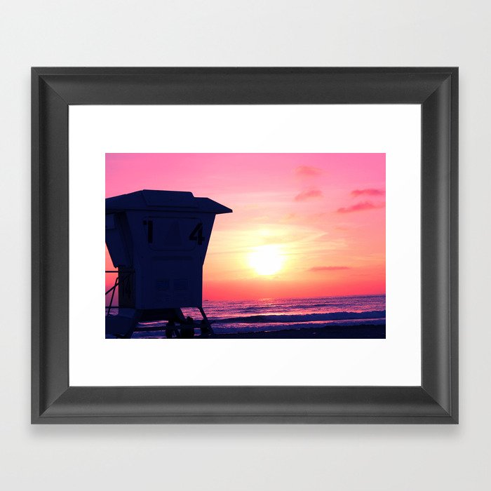 Mission Beach Sunset Framed Art Print