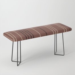 Spotted Ethnic Stripes, Ivory, Black and Sienna Bench