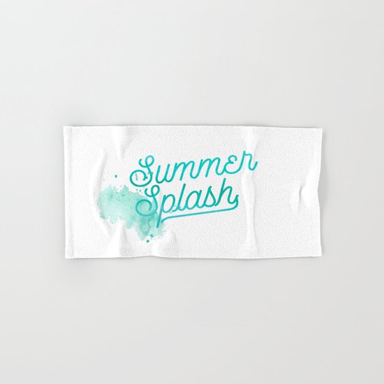Summer splash- Typography - Holiday Beach Maritime Fun Water Hand & Bath Towel