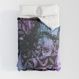Pink and Blue Flower of Life Abstract Comforter