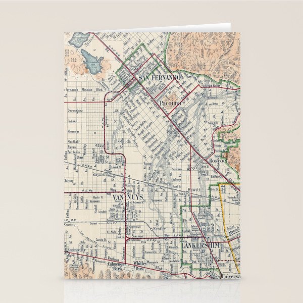 Vintage Map of San Fernando Valley - Vintage Map Of San Fernando Valley Ca 1923 Cards