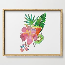 hibiscus and fruits Serving Tray