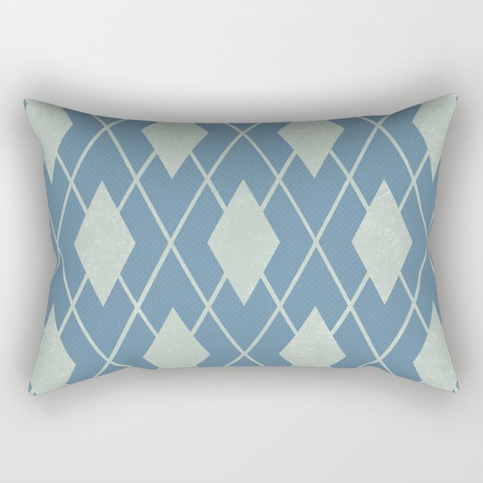 Diamond Lines Blue Geometric Art Rectangular Pillow
