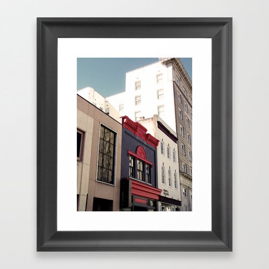 Main Street Downtown Durham NC Framed Art Print