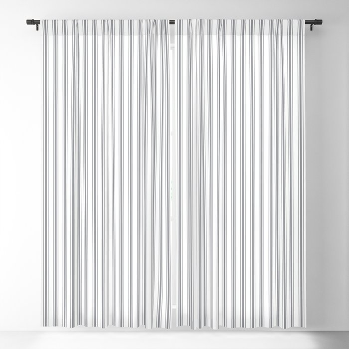 Ultimate Gray Vertical Mattress Ticking Stripe Pattern Blackout Curtain