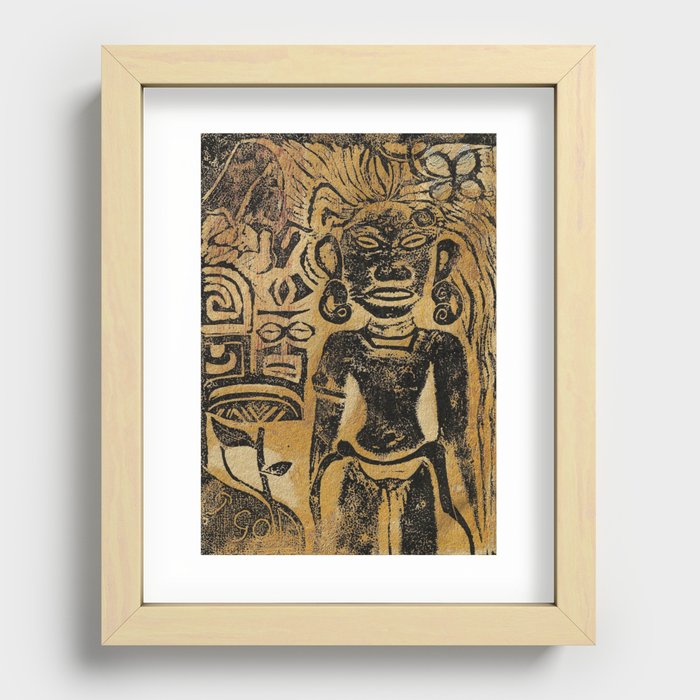 Tahitian Idol—the Goddess Hina (ca. 1894–1895) by Paul Gauguin Recessed Framed Print