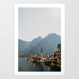 Village with lake and mountains Hallstatt, Europe | Austria | Travel photography | art photo print Art Print