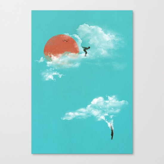 Skydivers (recolor) Canvas Print