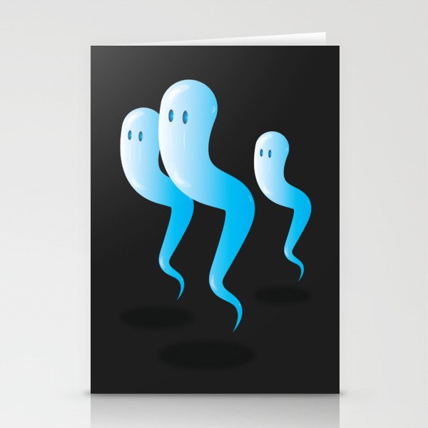 A trio of glassy blue ghosts Stationery Cards