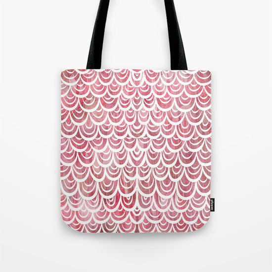 Watercolor Mermaid Rosy Garnet Tote Bag