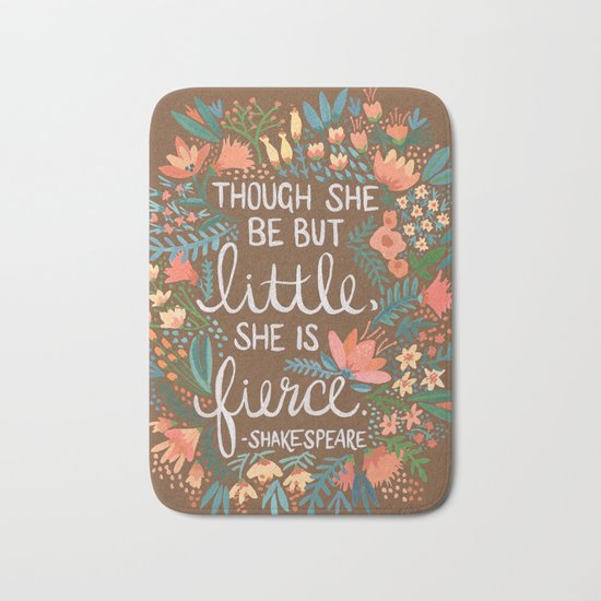 Little & Fierce on Kraft Bath Mat