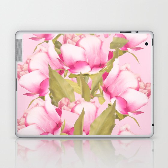 Pink Peonies on a pink background #decor #society6 #buyart Laptop & iPad Skin