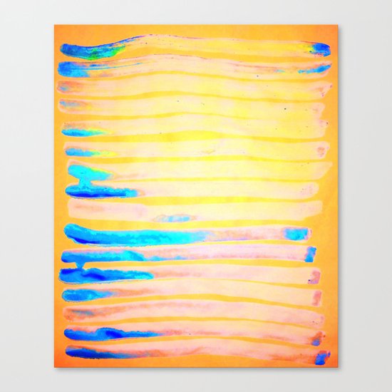 Orange Pantone Ocean Blue Lines Canvas Print
