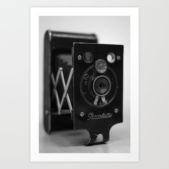 Black and white Vintage camera Art Print