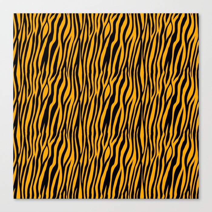 Neon Orange Tiger Pattern Canvas Print