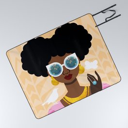 Afro Puffs Picnic Blanket