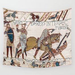 Battle of Hastings- Bayeux Tapestry King Harold Is Killed Arrow In Eye Wall Tapestry