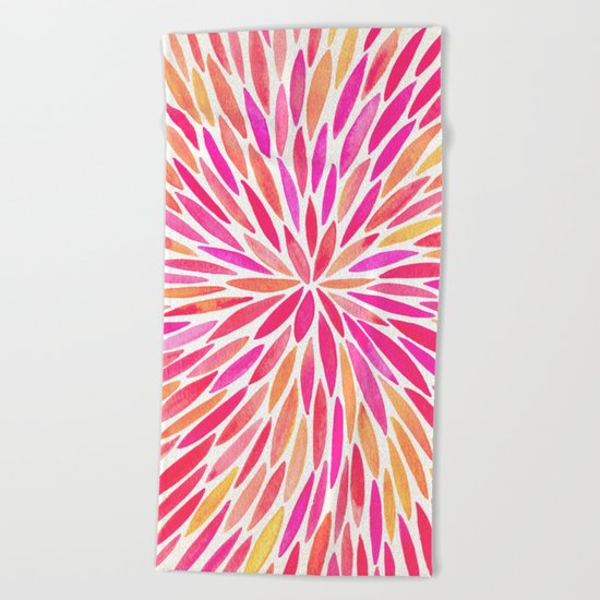 Watercolor Burst – Pink Ombré Beach Towel