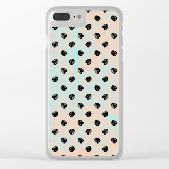 Mini Monstera Theme Clear iPhone Case