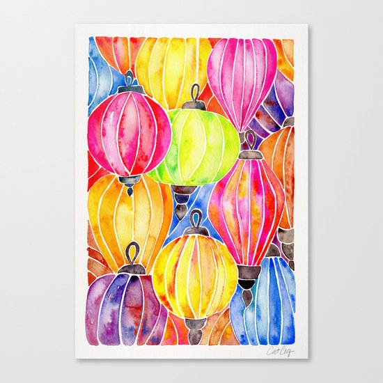 Vietnamese Rainbow Lanterns Canvas Print