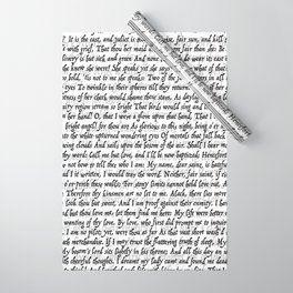 Love Letter Shakespeare Romeo & Juliet Pattern Wrapping Paper