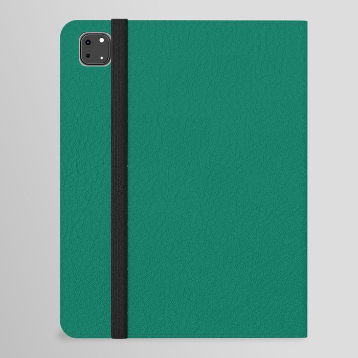 Dark Green Solid Color Pantone Bosphorus 18-5633 TCX Shades of Blue-green Hues iPad Folio Case