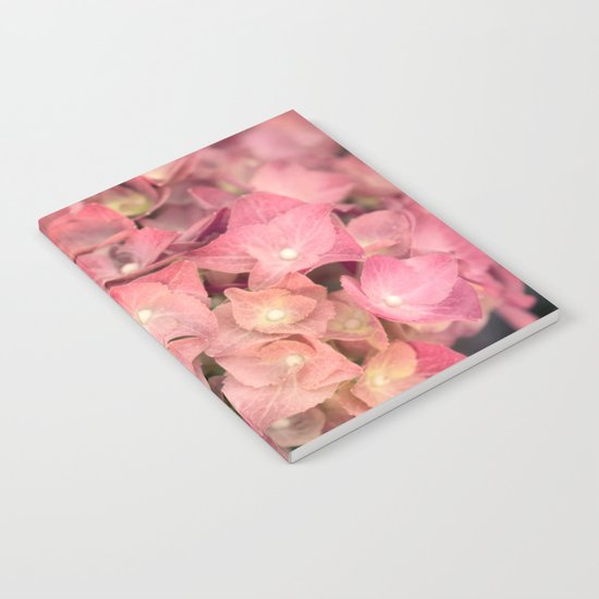 Pink hydrangea in LOVE - Flower floral Notebook