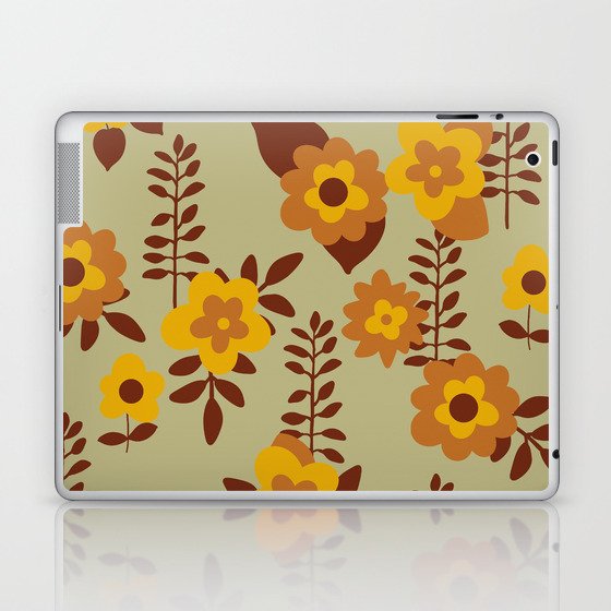 Retro 60S spring pastel floral print Laptop & iPad Skin