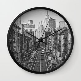 Chinatown in Black & White Wall Clock
