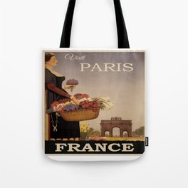 Vintage Paris Flower Girl  Tote Bag