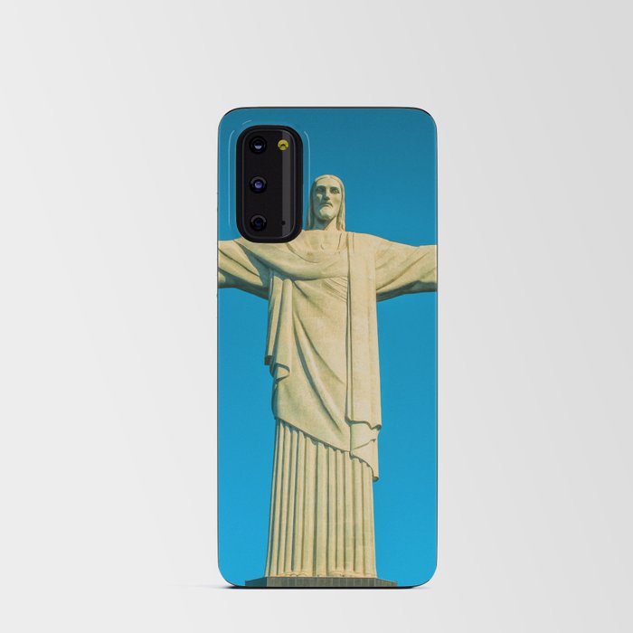 Brazil Photography - Statue Of Christ The Redeemer Under The Blue Sky Android Card Case