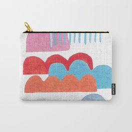 Sunshine and mountains white background Carry-All Pouch | Abstract, Mountains, Children, Watercolor, Artprint, Coral, Sunshine, Totebag, Bright, Bold 