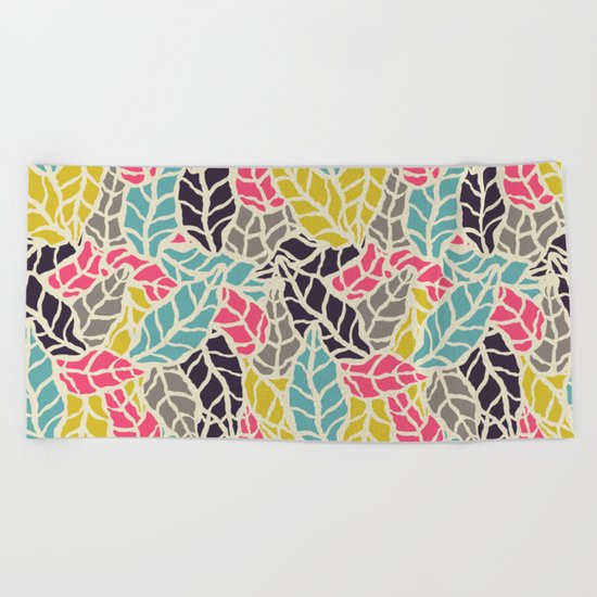 Nature leaves 003 Beach Towel