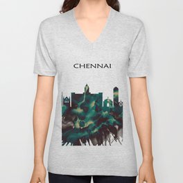 Chennai Skyline V Neck T Shirt